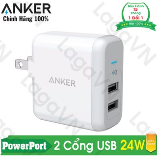 [TRỢ GIÁ] Sạc ANKER Powerport 2 cổng 24W (Trắng)