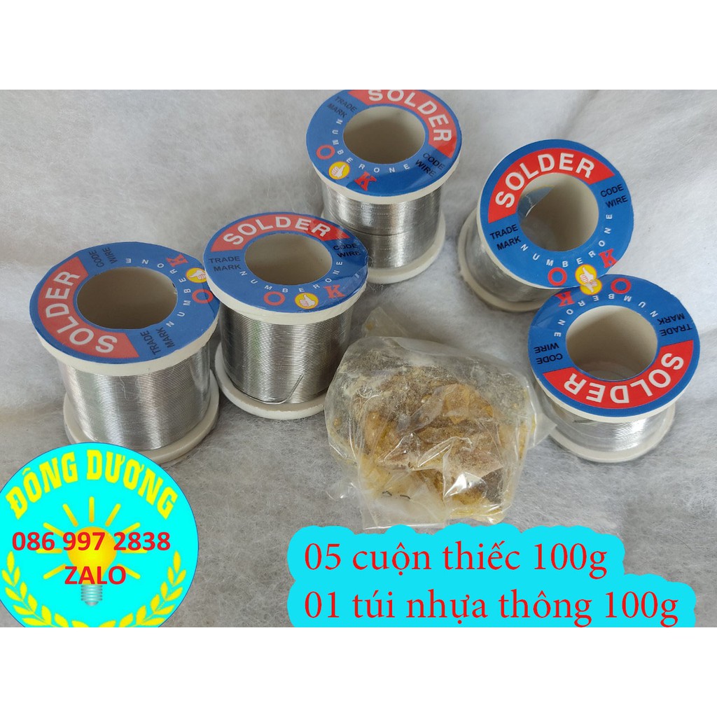 BỘ 5 CUỘN THIẾC HÀN LOẠI 100G - THIẾC HÀN ĐIỆN TỬ