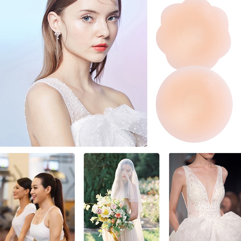 Set 1/3/5 Cặp Miếng Dán Ngực Silicone Siêu Mỏng Trong Suốt Cho Nữ