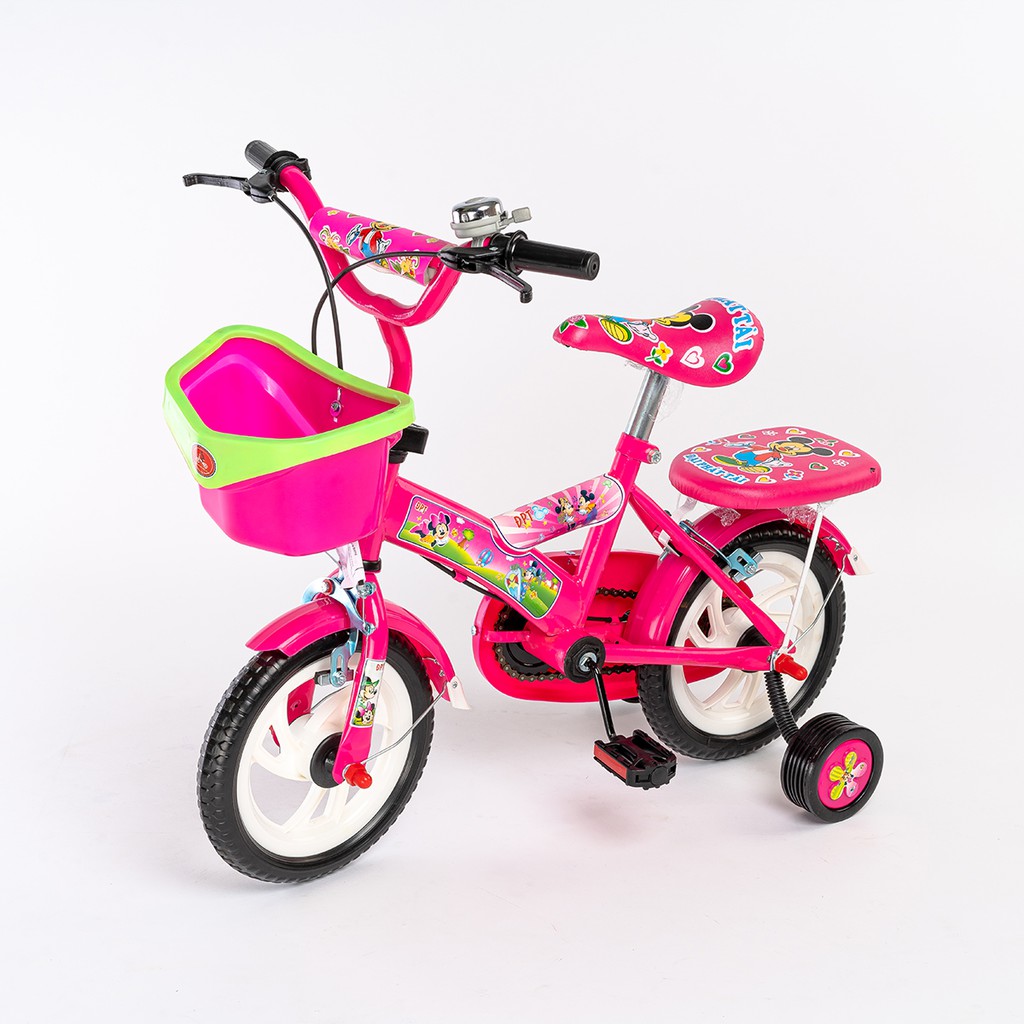 Xe đạp trẻ em 2 bánh Thái - Nhựa Đại Phát Tài- 12 inches- Khung sắt, Vành nhựa, Bánh đúc, Yên mềm. cho trẻ 2-5 tuổi