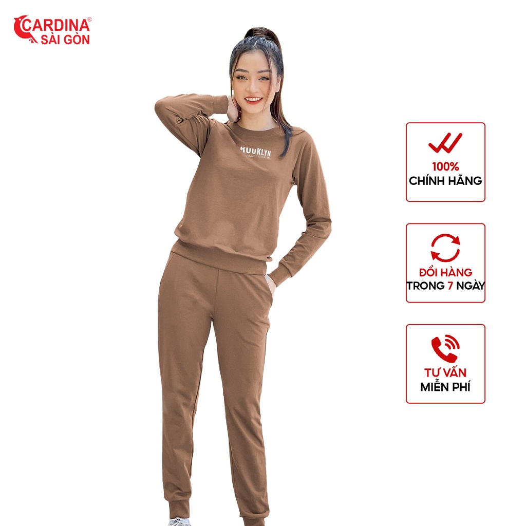 Bộ Nỉ Nữ Thể Thao Thu Đông 𝐂𝐀𝐑𝐃𝐈𝐍𝐀 𝑺𝒂̀𝒊 𝑮𝒐̀𝒏 Chất Cotton Da Cá Cao Cấp In Chữ Trẻ Trung Năng Động Mã 1NiF01