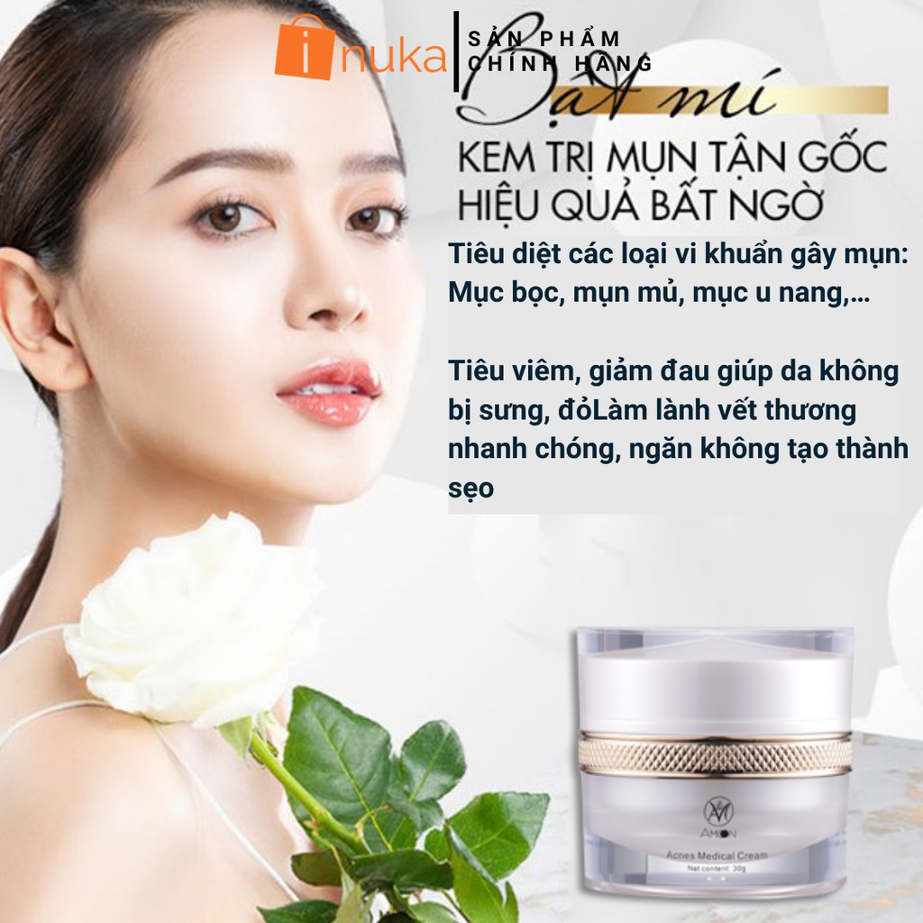 [Hàng Hàn Quốc] Kem Ngừa Mụn, Giảm Mụn, Chăm Sóc Da Mụn Y Học Amoon Hàn Quốc - Acnes Medical Cream Amoon 30g