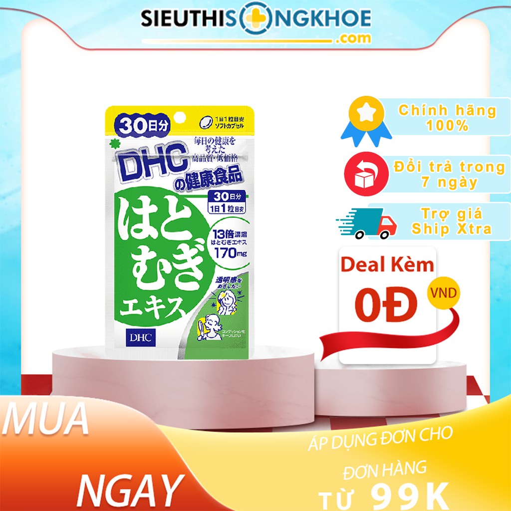 Viên uống Trắng da DHC Nhật Bản Adlay Extract 15 & 30 Ngày (15 & 30 viên)