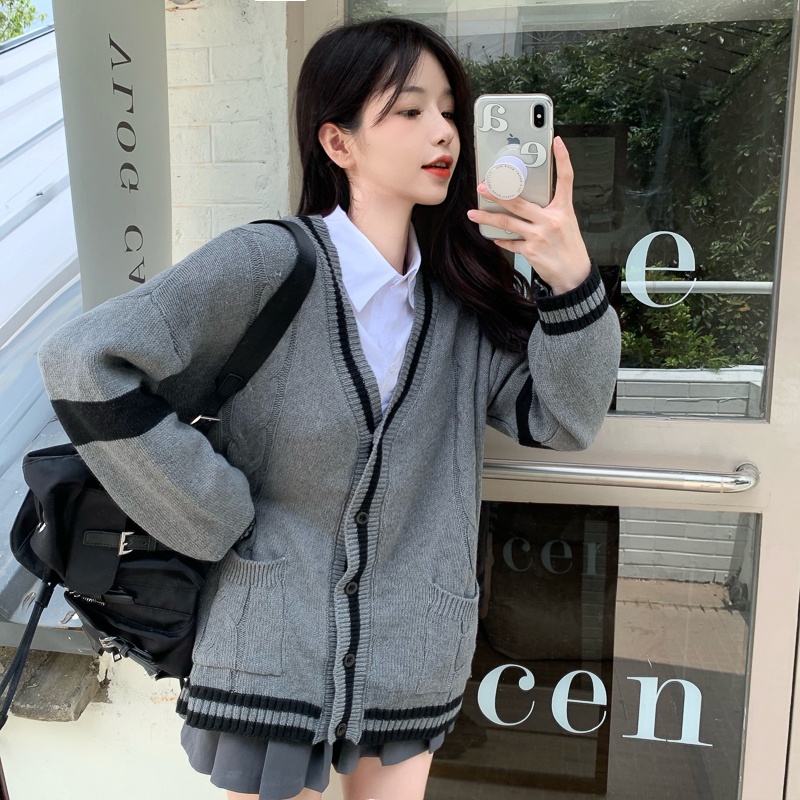 Áo Khoác Cardigan Dệt Kim Tay Dài Dáng Rộng Phong Cách Retro Hàn Quốc Thời Trang Cho Nữ | BigBuy360 - bigbuy360.vn