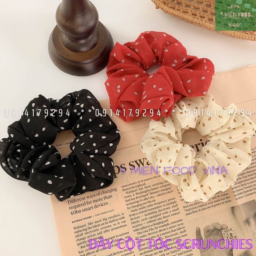 Dây cột tóc SCRUNCHIES HOT Nhất 2022,Chun buộc tóc xinh xắn trẻ trung,Thun cột tóc cho nữ-3 miền food vina