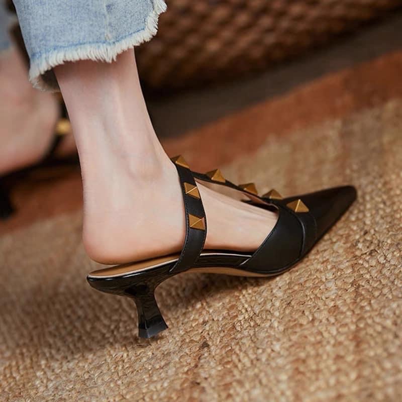 Sục nữ tán đinh to siêu hot gót 5cm sang chảnh đi chơi đi tiệc đi làm HALEY STORE