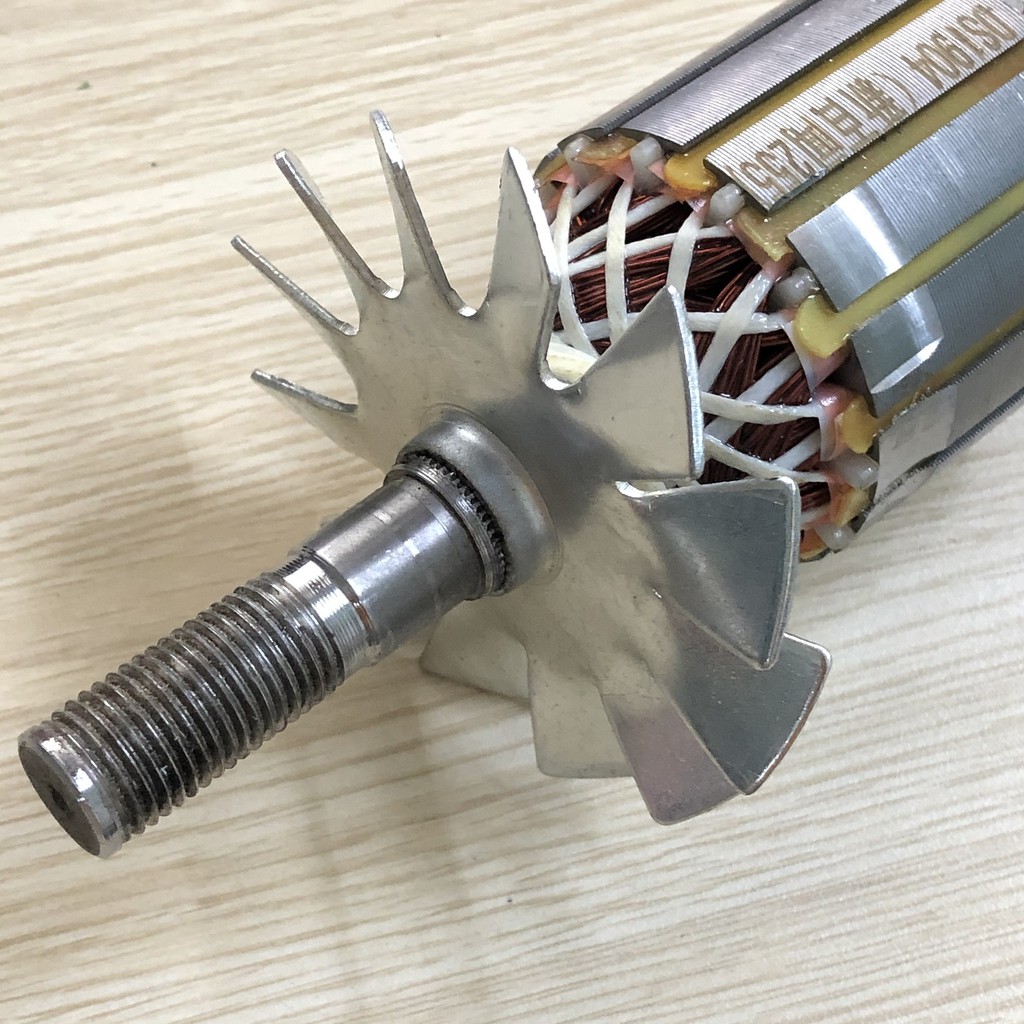 Rotor cắt nhôm dây curoa thân 57mm Dài 196mm dây đồng 220V - Tặng chổi than