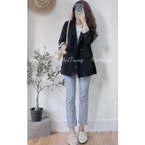 Áo blazer đen, Áo blazer nữ 2 lớp 4 cúc cao cấp (Video/ảnh thật) – (TTA24) | BigBuy360 - bigbuy360.vn