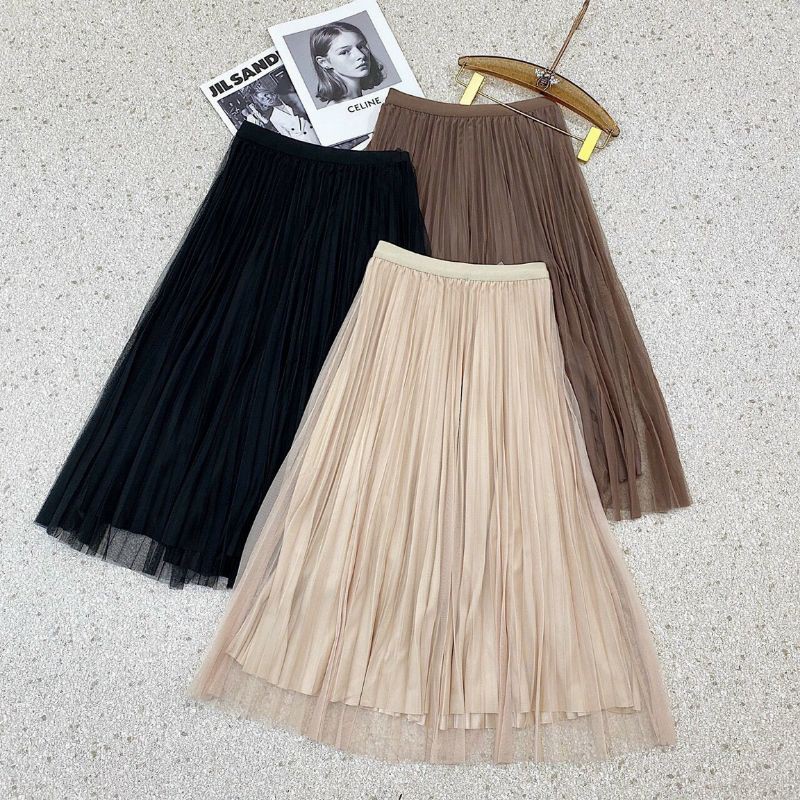 chân váy xếp ly dài mặc được 2 mặt dáng hàn mặc xinh | BigBuy360 - bigbuy360.vn