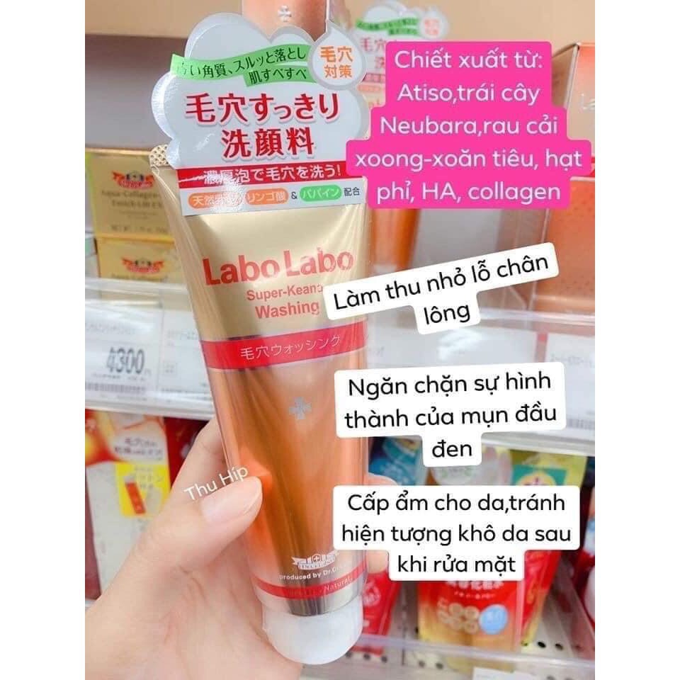 SỮA RỬA MẶT SE KHÍT LỖ CHÂN LÔNG LABO LABO SUPER-KEANA 120ml