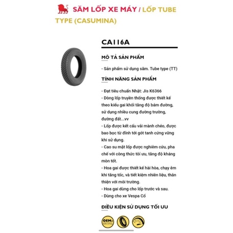 Vỏ Xe Honda Chaly 3.50-10, Vespa cổ