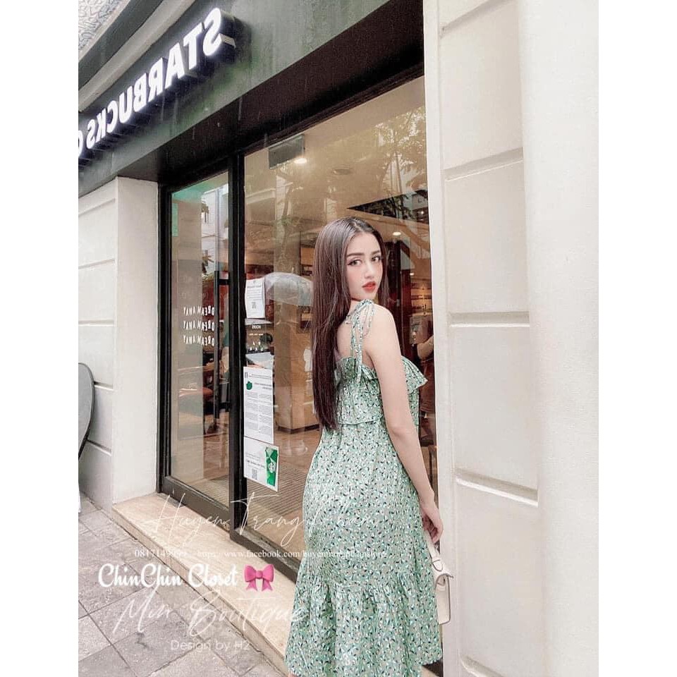 Váy đầm nữ hai dây 2s Hoa Nhí Maxi Dáng Váy Lửng Xòe