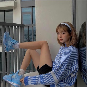 Giày Sneaker Jordan 4 Xanh Dương University Blue Nam Nữ Full Box-Bill