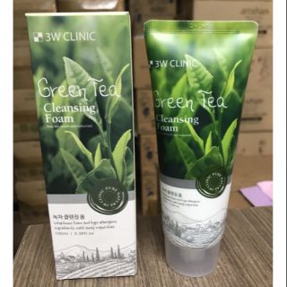 Sữa rửa mặt trà xanh 3w clinic green tea 100ml hàn quốc.