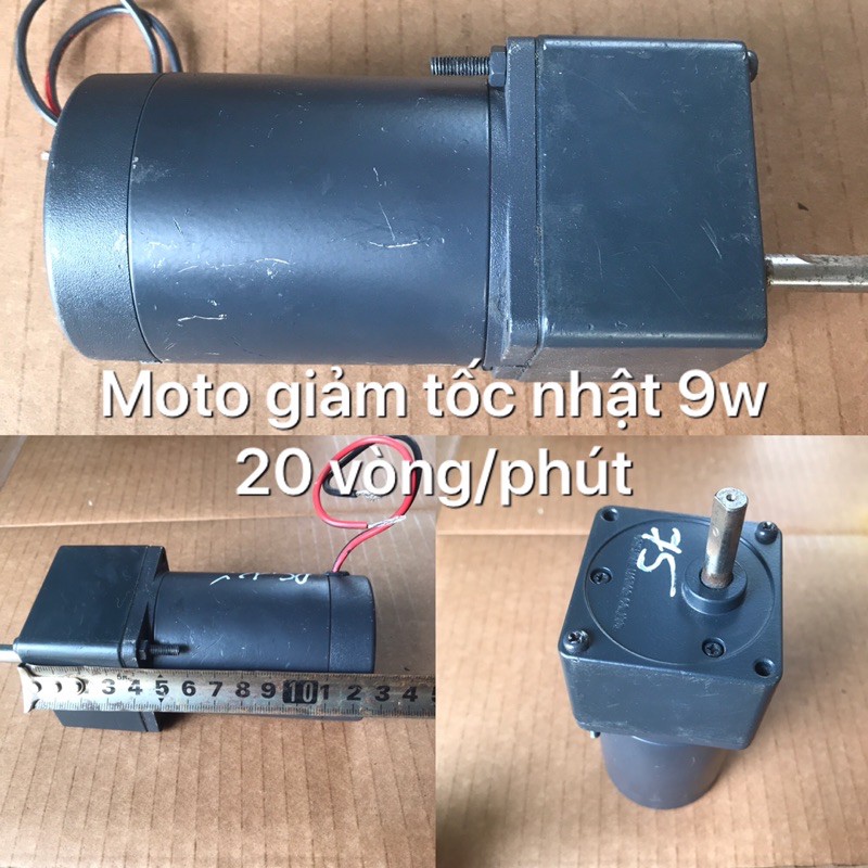 moto giảm tốc nhật bãi 9w 12 vôn (chế máy nướng thịt dùng ắc quy)