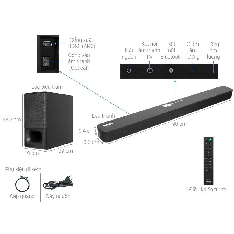 Dàn âm thanh Sound bar Sony HT-S350//M 2.1 CH