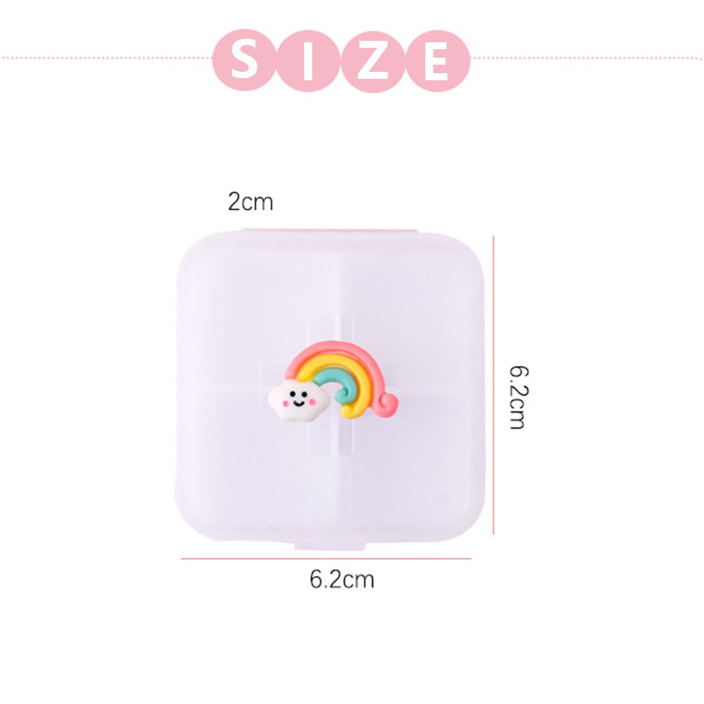 Hộp đựng thuốc 4 ngăn bằng nhựa họa tiết hoạt hình dễ thương