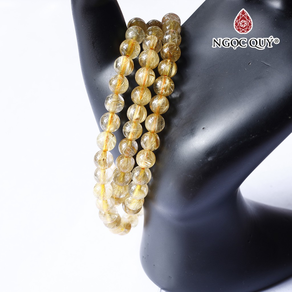 Vòng tay TA tóc vàng 3 line - Ngọc Quý