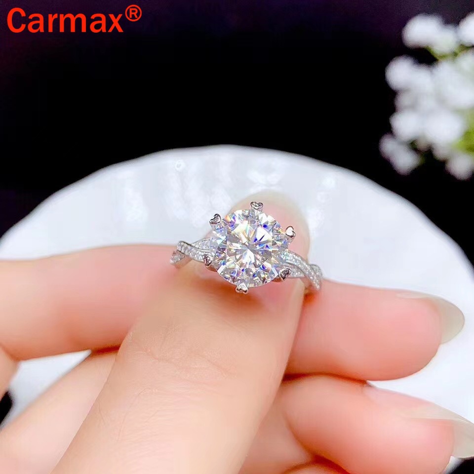Nhẫn Nữ Họa Tiết Moissanite Thời Trang