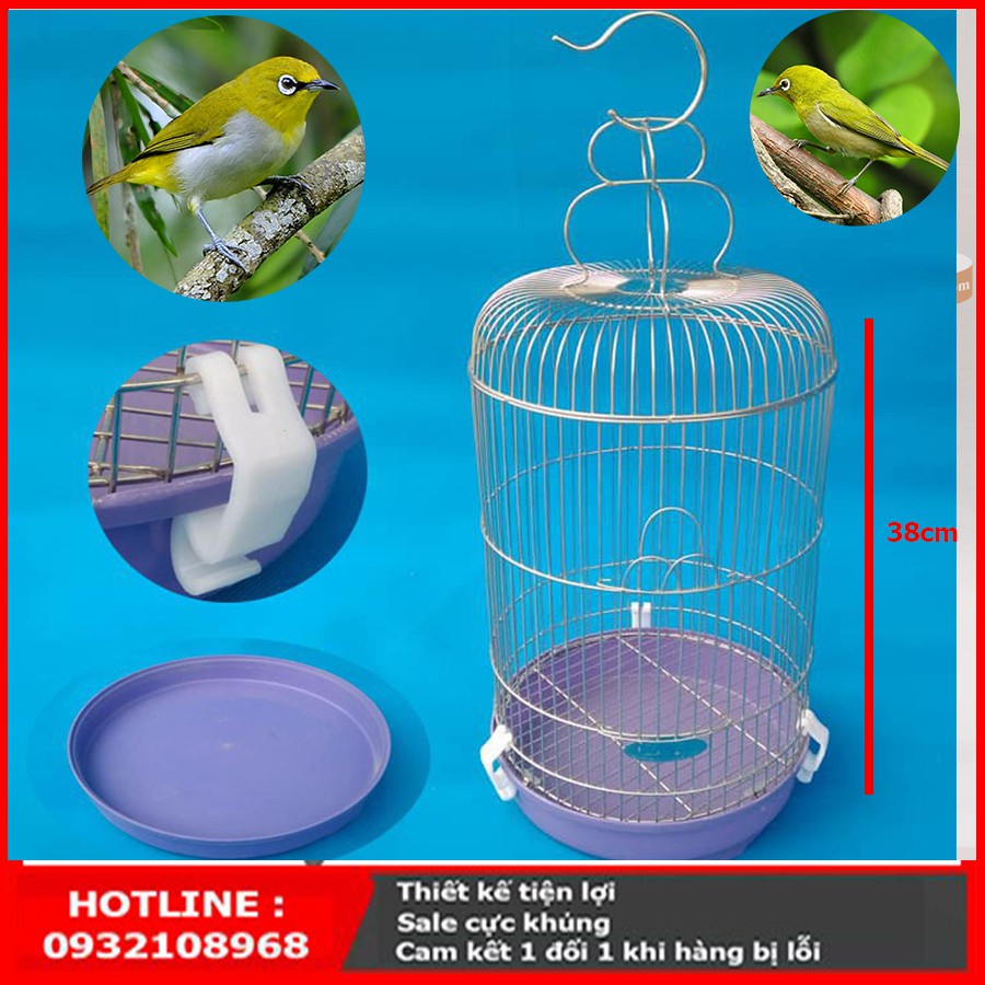 Lồng chim chào mào Halosung lồng chim inox cao cấp kèm phụ kiện LC81