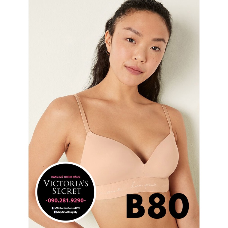 (Áo Vic) 36B, B80 - Áo lót nude nâng ngực, không gọng (174) dòng Wear Everywhere, Wireless Beige - Victoria's Secret