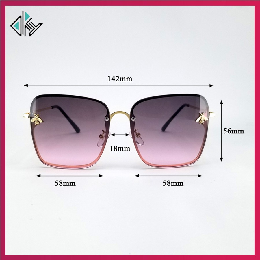 Kính mát nữ thời trang mắt vuông ôm mắt chống bụi, chống nắng 8060. Mắt kính dịu mắt thời thượng cao cấp | BigBuy360 - bigbuy360.vn