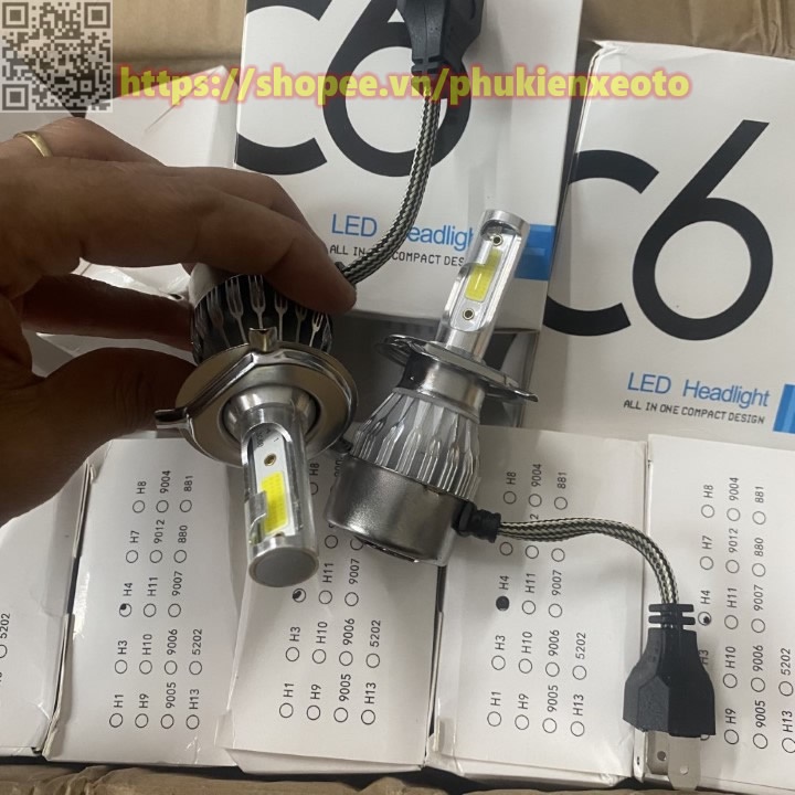 Đèn pha Led xe máy ô tô C6 siêu sáng 36W