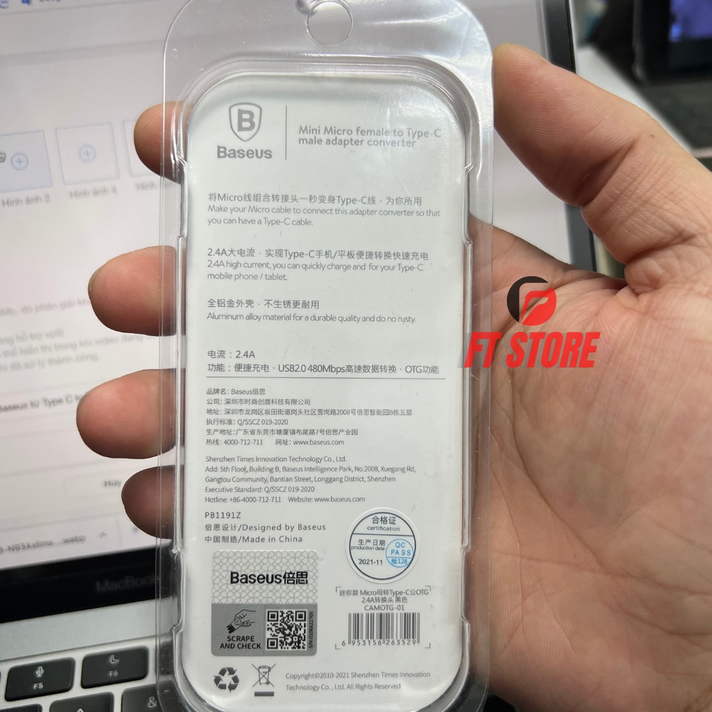 [GIAO HỎA TỐC] Đầu chuyển OTG Baseus từ Type C to MICRO USB