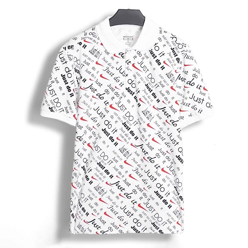 Áo thun polo nam big size 3XL 90kg họa tiết Just Do lt 3M - Áo polo nam thể thao chất liệu cotton poly cao cấp