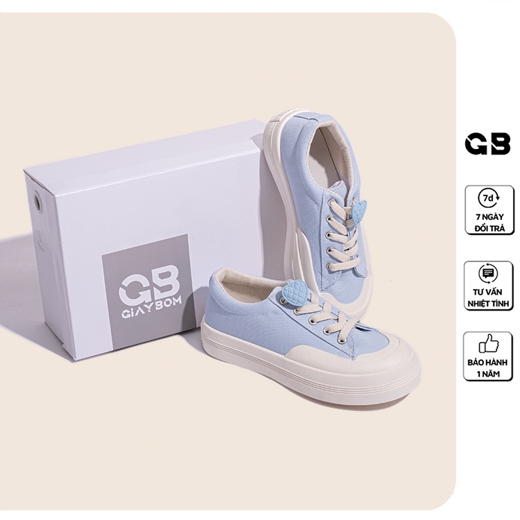 [Mã WABRMH99 giảm 12% đơn 99K]Giày Sneaker Nữ Đế Cao 3 cm Vải Canvas giayBOM B1639