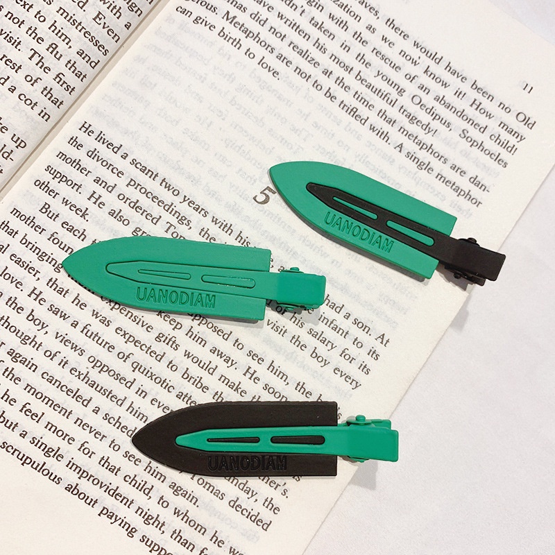 Kẹp Tóc Không Đường May Màu Sắc Tương Phản Phong Cách Nhật Hàn