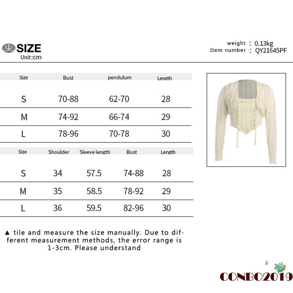 HGM-Women´s Spring Summer Outfit Sets Long Sleeve Knotted Crop Tops + Solid Square Neck Camisole
