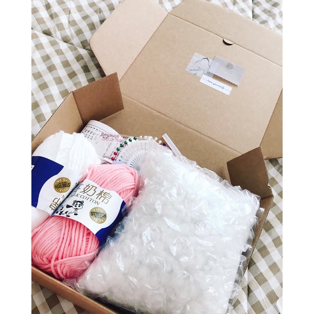 Set nguyên liệu móc len handmade làm diy bằng len