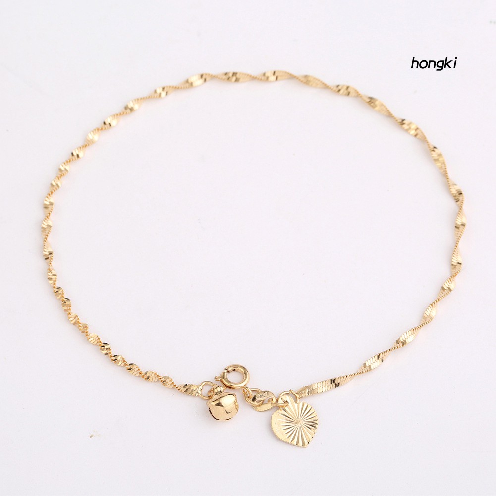 Lắc chân bằng hợp kim mặt hình trái tim phong cách thời trang cho nữ