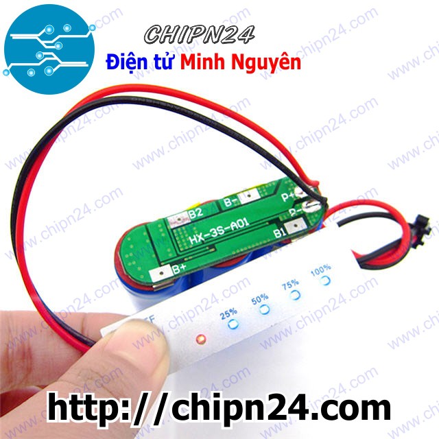 [1 CÁI] (A59) Mạch báo dung lượng pin 3S, pin 12V, acquy 12V có 5 led chỉ thị