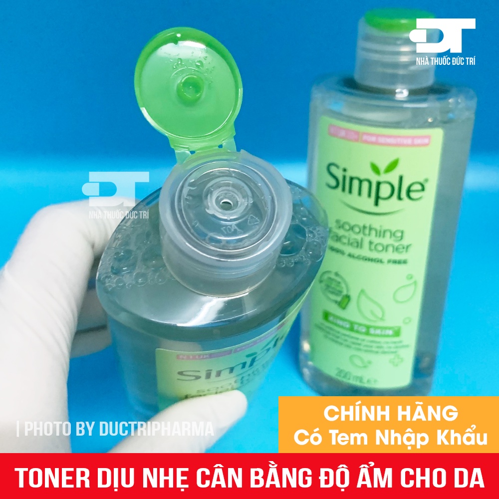 Nước hoa hồng làm dịu và cân bằng độ ẩm cho da Toner Simple Kind To Skin Soothing Facial