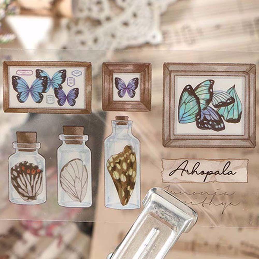 Miếng Dán Hình Hoa Lá / Bướm / Tài Liệu Trang Trí Sổ Tay DIY