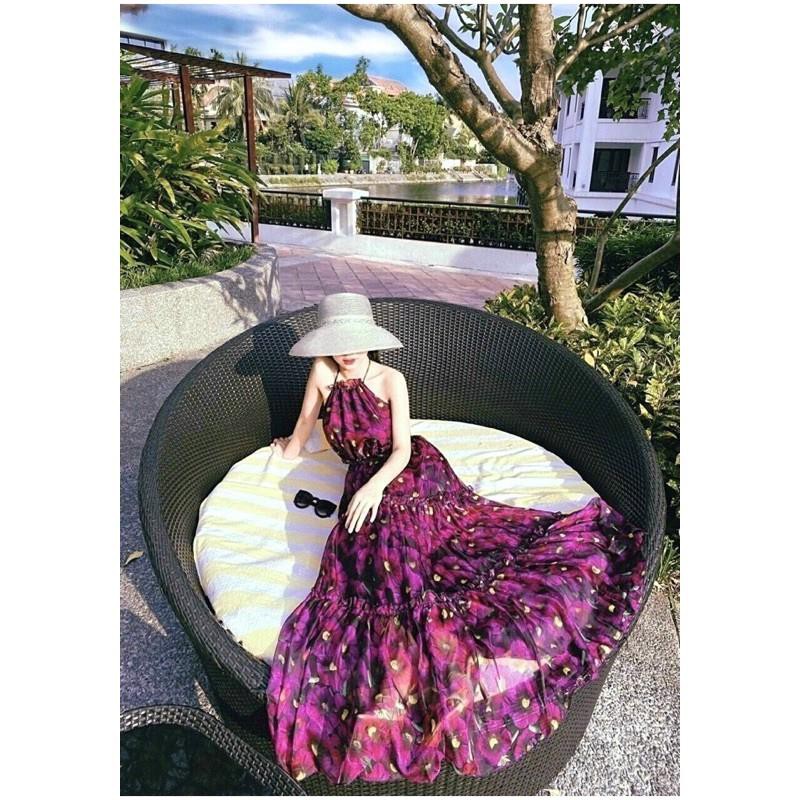 Đầm Maxi Cổ Yếm, Váy Maxi Lệch Vai V94, Chất Voan Mềm Mướt, Nhiều Màu Đính Hoa, Cho Dáng Dài Miên Man, Mẫu Hot Nhất