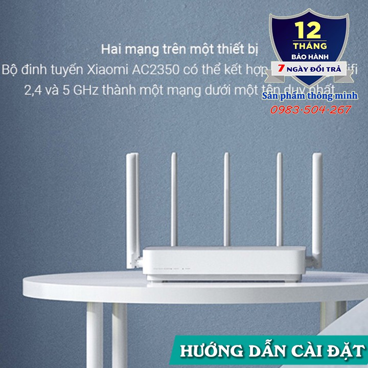 [Mã 1010ELSALE hoàn 7% đơn 300K] Bộ phát Wifi Router Xiaomi AC2350 AIoT hỗ trợ 128 thiết bị - 2 băng tần 2,4GHz và 5GHz