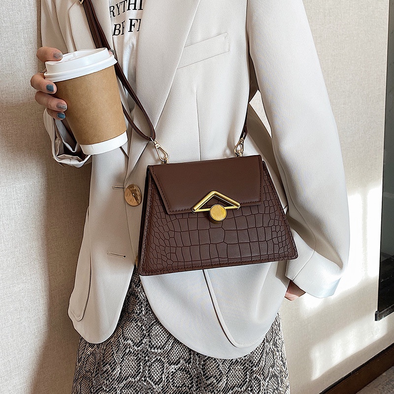 Túi đeo vai hình vuông cỡ nhỏ thiết kế đơn giản thời trang sành điệu cho nữ