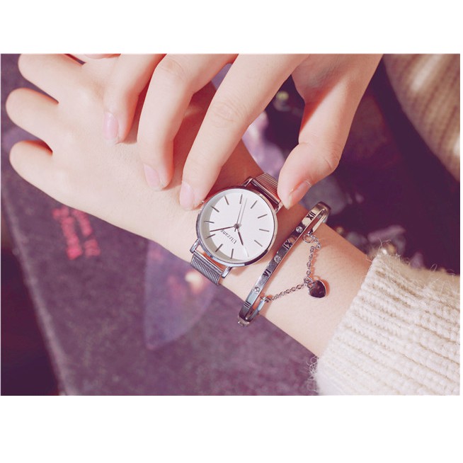 Đồng hồ Nữ Ulzzang thời trang, thép lụa không gỉ