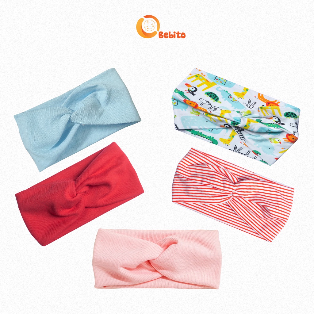 Băng Đô Turban Xoắn Chéo Cho Bé Gái 0-5 Tuổi Đủ Size Siêu Xinh Dùng Hè Thu Đông