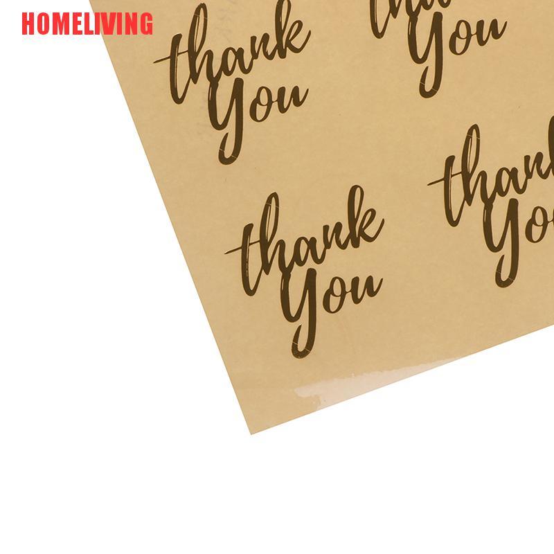 Set 100 Nhãn Dán Trong Suốt In Chữ Thank you Màu Vàng Dùng Trang Trí Quà Tặng DIY