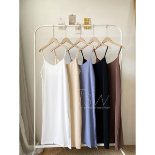 Váy hai dây voan trơn 02, đầm 2 dây trơn (ảnh thật)