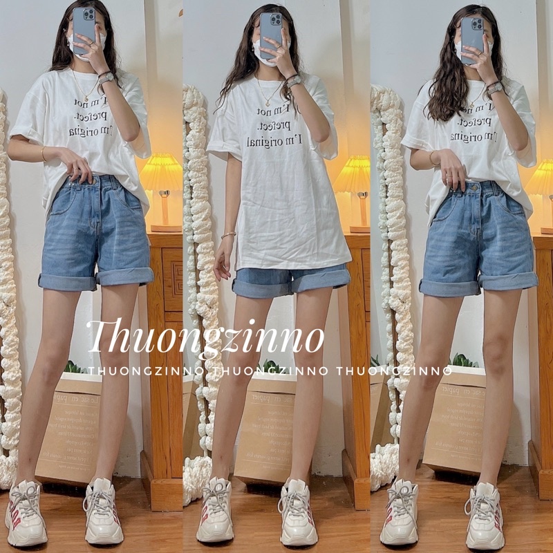 [Ảnh thật/Video]QUẦN SHORT JEAN GÀI EO MAY GẤU PHONG CÁCH HÀN QUỐC QUẦN ĐÙI BÒ BASIC DỄ PHỐI ĐỒ