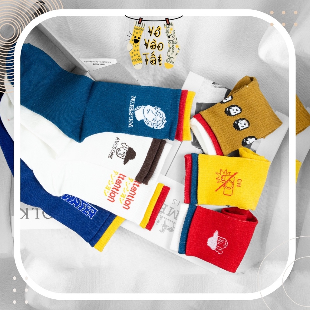 TẤT VỚ CỔ CAO UNISEX NHẤN 3 TẦNG CỰC ĐỘC