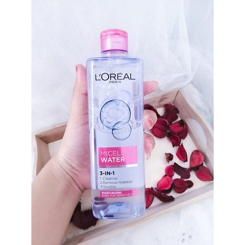 Nước tẩy trang L'oreal micellar water 3 in 1 refreshing cho da dầu, da nhạy cảm, chính hãng 400ml