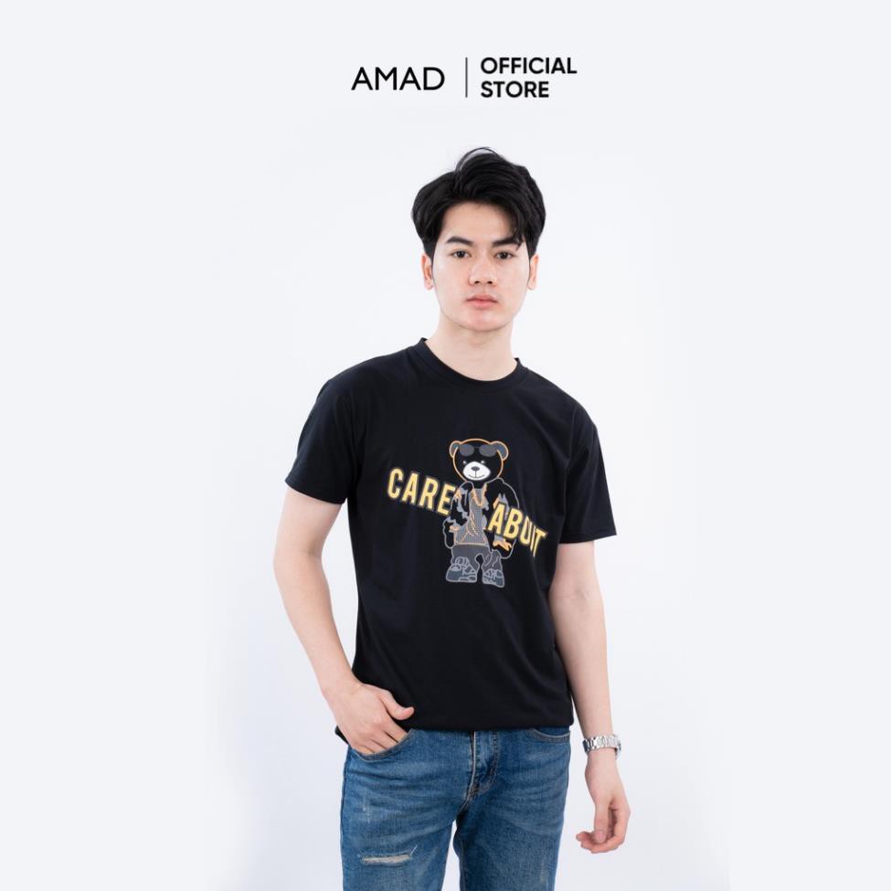Áo thun nam tay ngắn cổ tròn vải cotton mềm mịn thoáng mát, form ôm co giãn thoải mái Amad | BigBuy360 - bigbuy360.vn