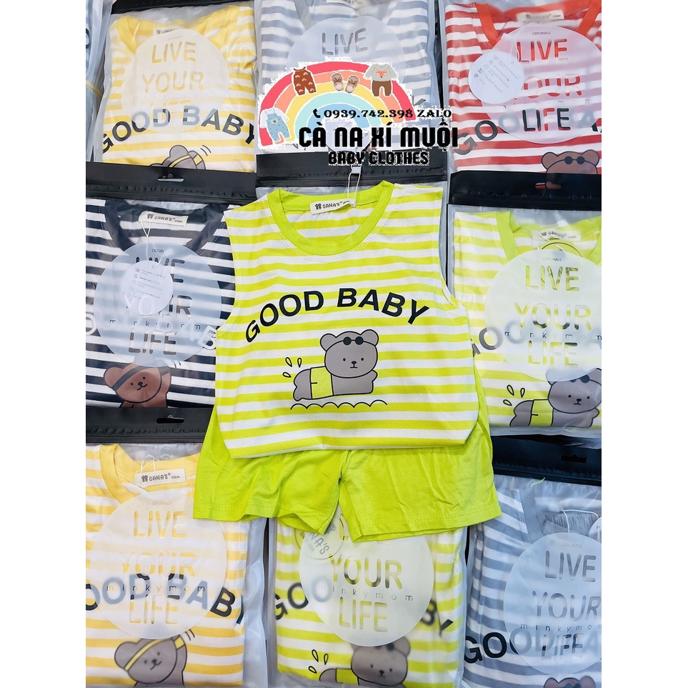 ✨Size(7-32Kg)✨FREE SHIPBộ MinKy Mom CaNa's Sát Nách Cotton Lạnh Dể Thương Cho Bé Gái Bé Trai, Đủ Màu