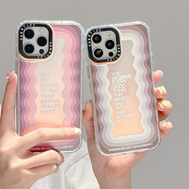 Ốp Điện Thoại Màu Laser Họa Tiết Sóng Biển Cầu Vồng Cho Iphone 13 Pro Max 11 Pro Max 12ProMax XS Max
